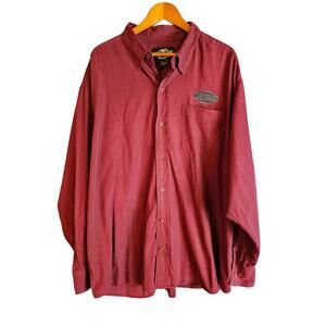 Harley-Davidson Men's L/S Embroidered Button Up Shirt. Wine. Size 2XL